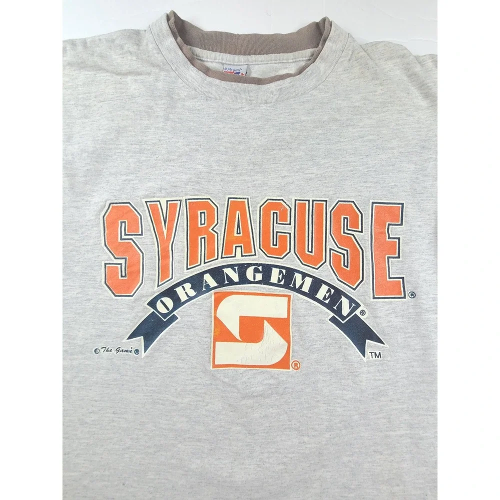 Vintage Syracuse Orangemen The Game T-Shirt Mens Large Gray Basketball Team NCAA